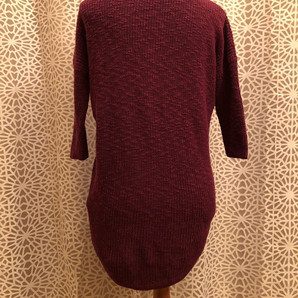 Express Burgundy XS Sweater Top With Gold Zipper - Picture 7 of 9